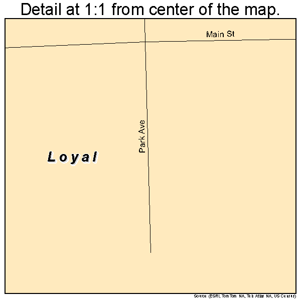Loyal, Oklahoma road map detail