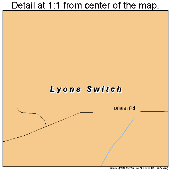 Lyons Switch, Oklahoma road map detail