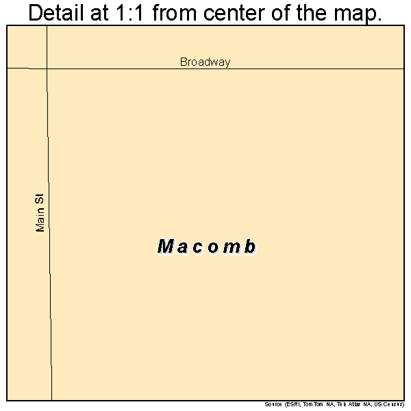 Macomb, Oklahoma road map detail