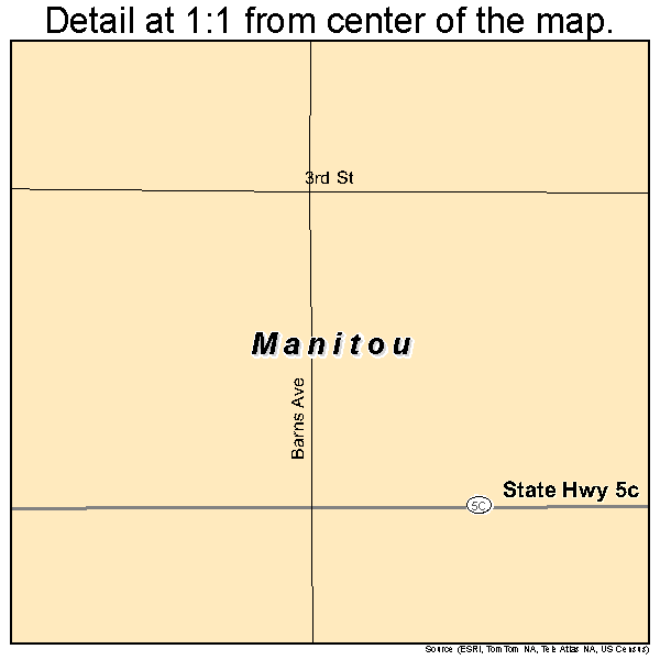 Manitou, Oklahoma road map detail
