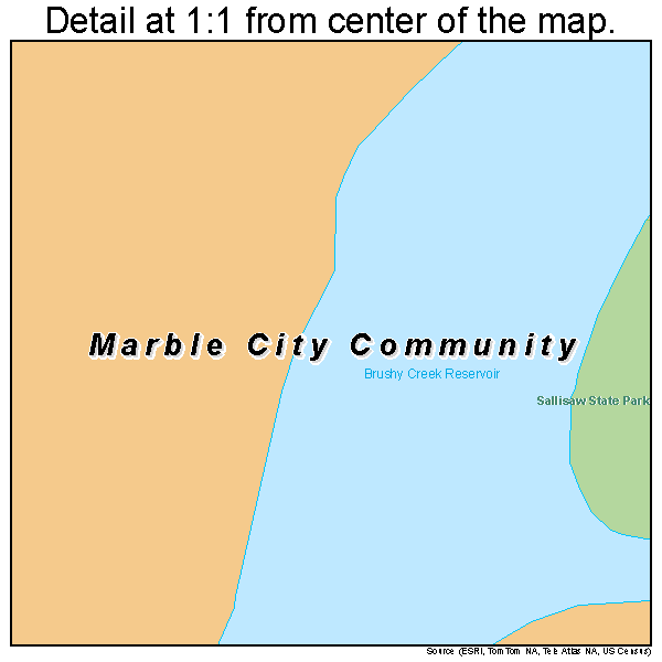 Marble City Community, Oklahoma road map detail