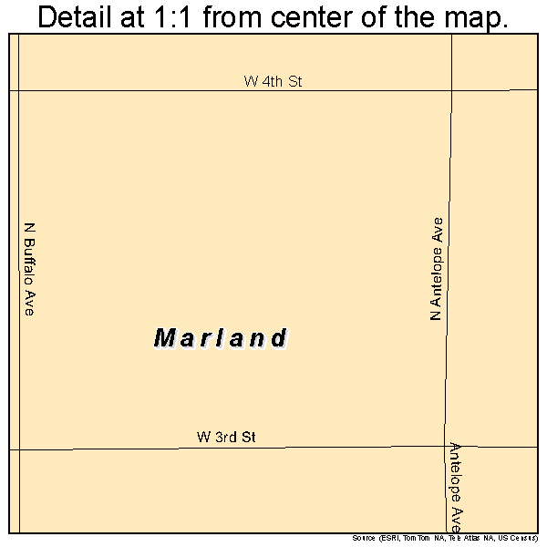 Marland, Oklahoma road map detail