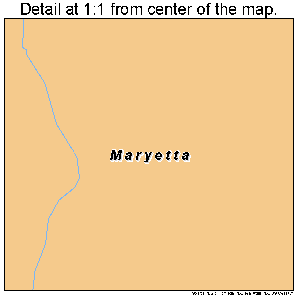 Maryetta, Oklahoma road map detail