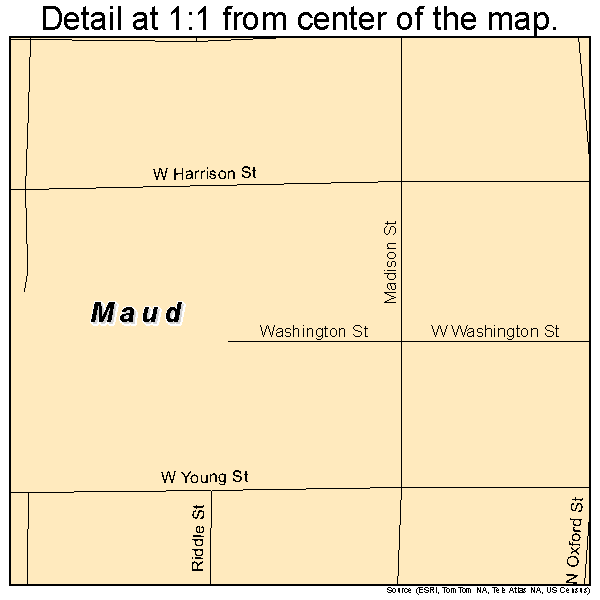 Maud, Oklahoma road map detail