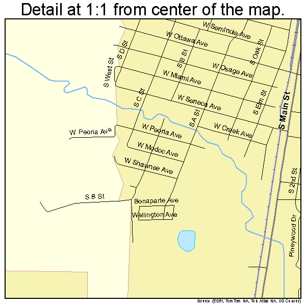 McAlester, Oklahoma road map detail