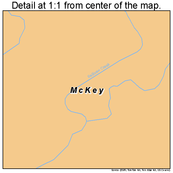 McKey, Oklahoma road map detail