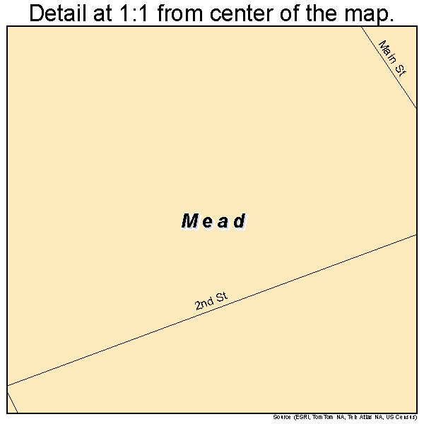 Mead, Oklahoma road map detail