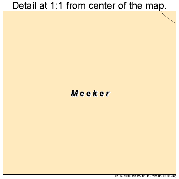 Meeker, Oklahoma road map detail