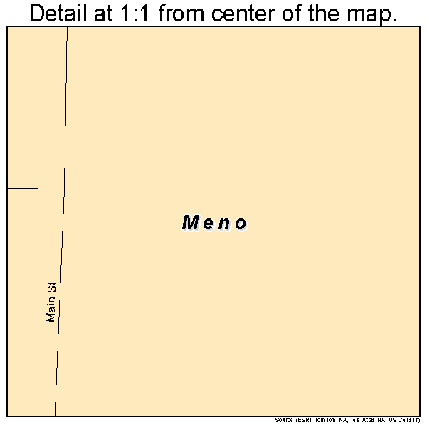 Meno, Oklahoma road map detail