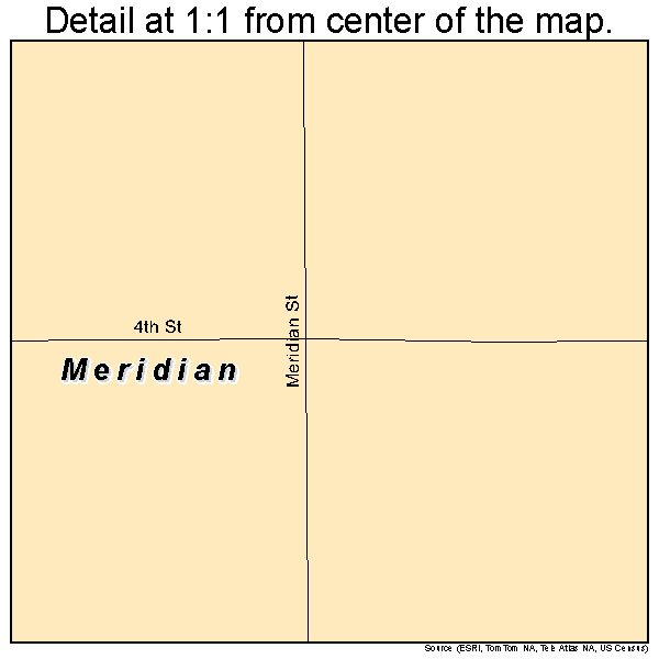 Meridian, Oklahoma road map detail