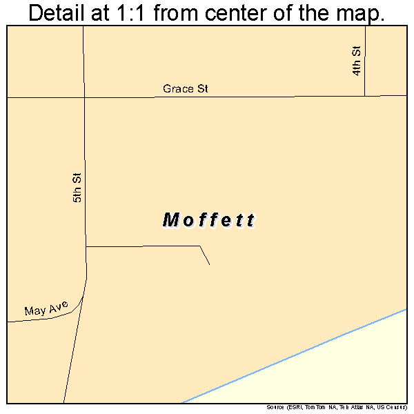Moffett, Oklahoma road map detail