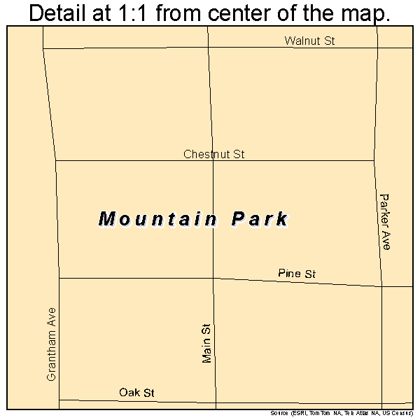 Mountain Park, Oklahoma road map detail