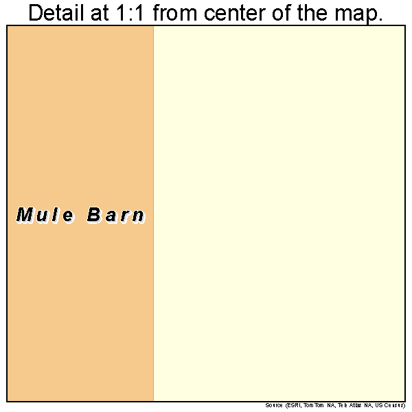 Mule Barn, Oklahoma road map detail