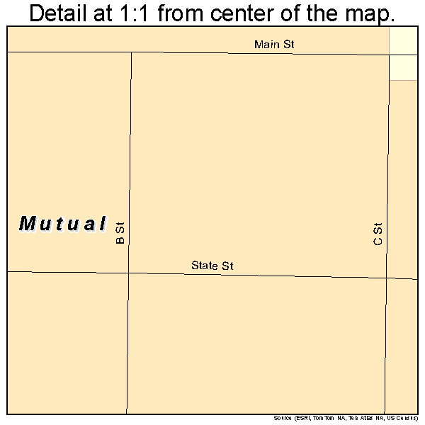 Mutual, Oklahoma road map detail