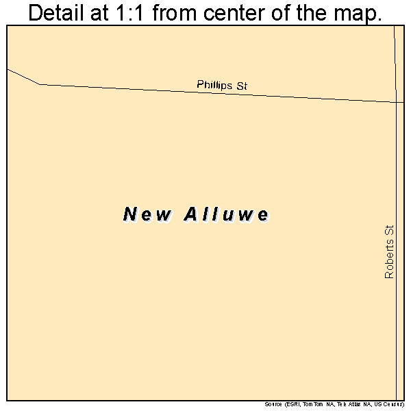 New Alluwe, Oklahoma road map detail