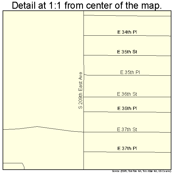 New Tulsa, Oklahoma road map detail
