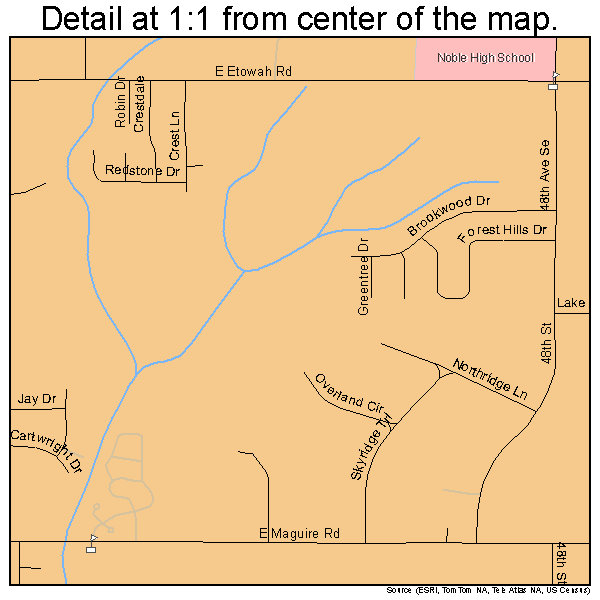 Noble, Oklahoma road map detail