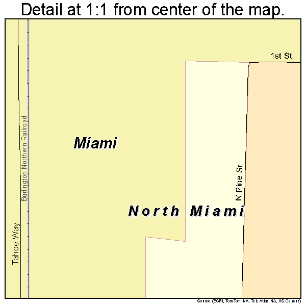 North Miami, Oklahoma road map detail