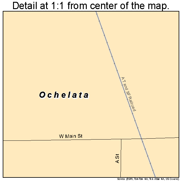 Ochelata, Oklahoma road map detail