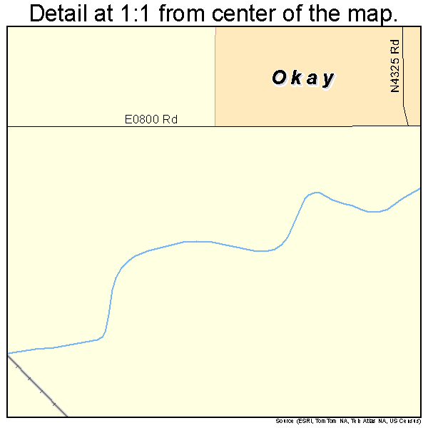 Okay, Oklahoma road map detail