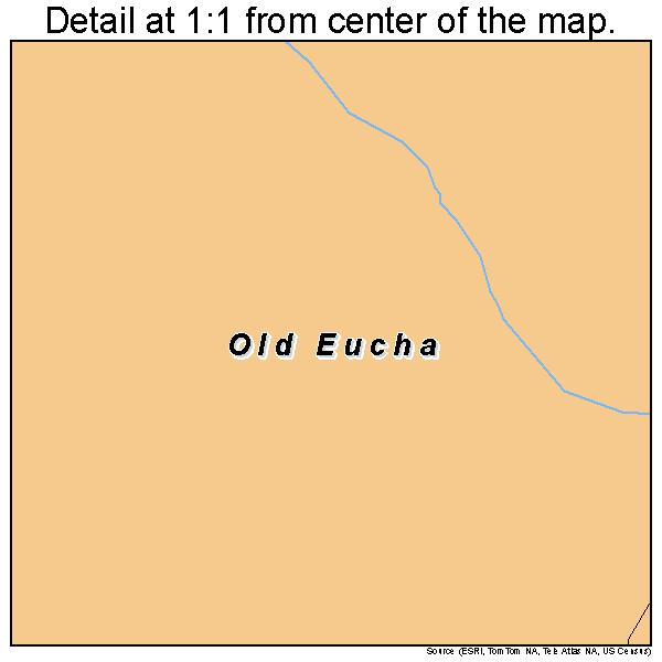 Old Eucha, Oklahoma road map detail