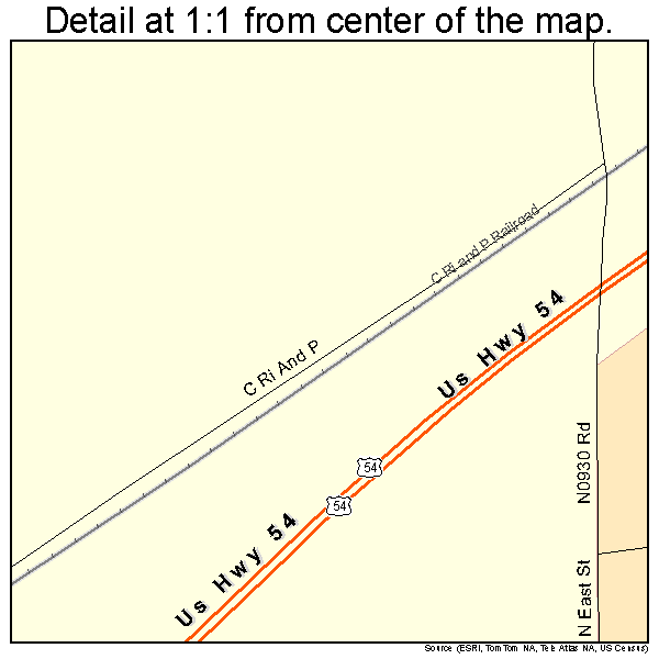 Optima, Oklahoma road map detail