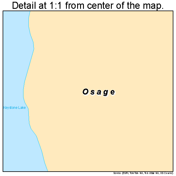 Osage, Oklahoma road map detail