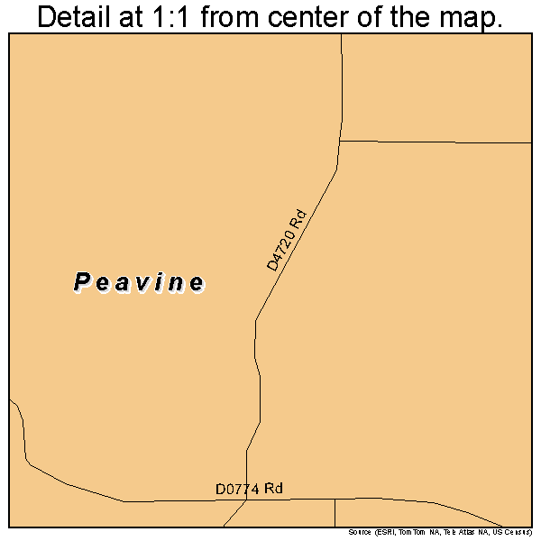 Peavine, Oklahoma road map detail
