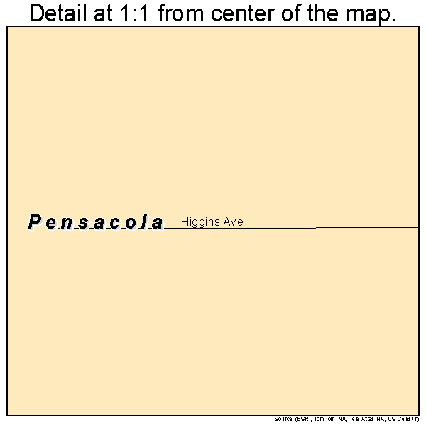 Pensacola, Oklahoma road map detail