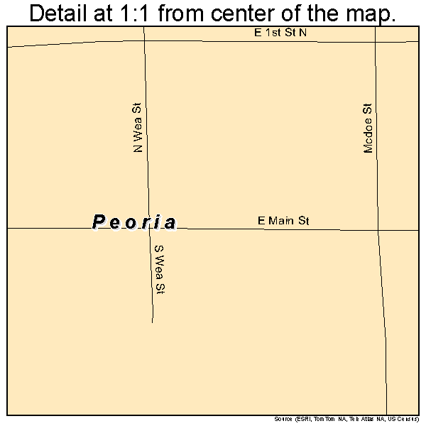 Peoria, Oklahoma road map detail
