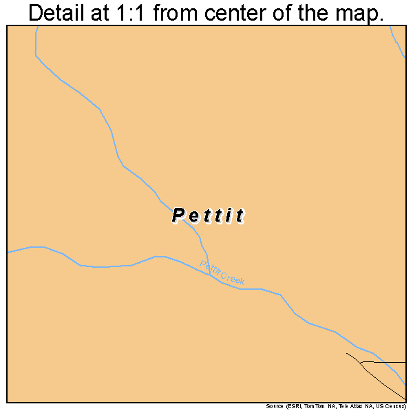 Pettit, Oklahoma road map detail