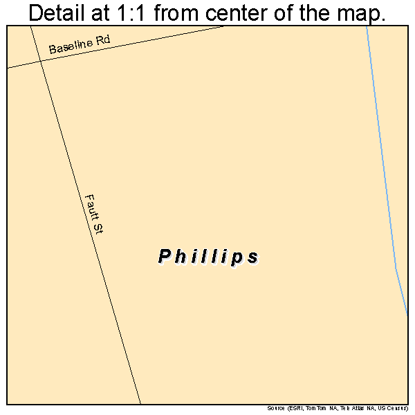 Phillips, Oklahoma road map detail