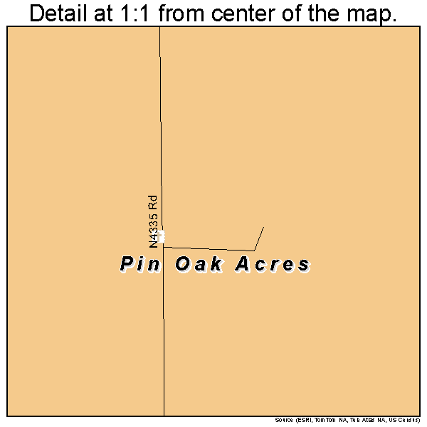 Pin Oak Acres, Oklahoma road map detail