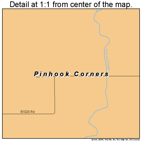 Pinhook Corners, Oklahoma road map detail