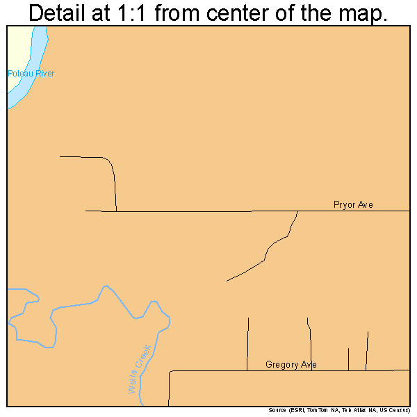 Pocola, Oklahoma road map detail