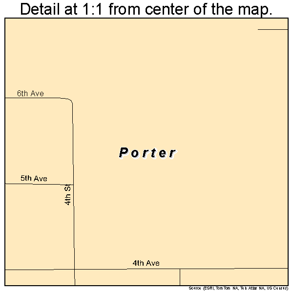 Porter, Oklahoma road map detail