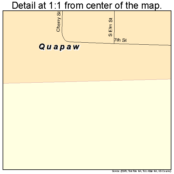 Quapaw, Oklahoma road map detail