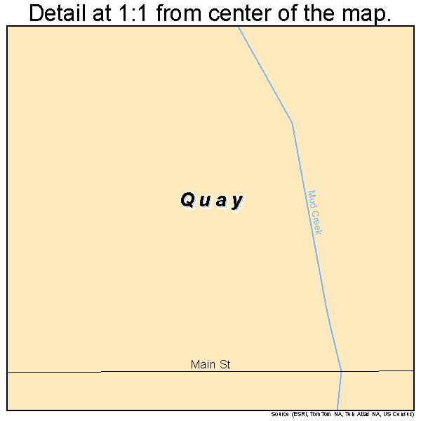 Quay, Oklahoma road map detail