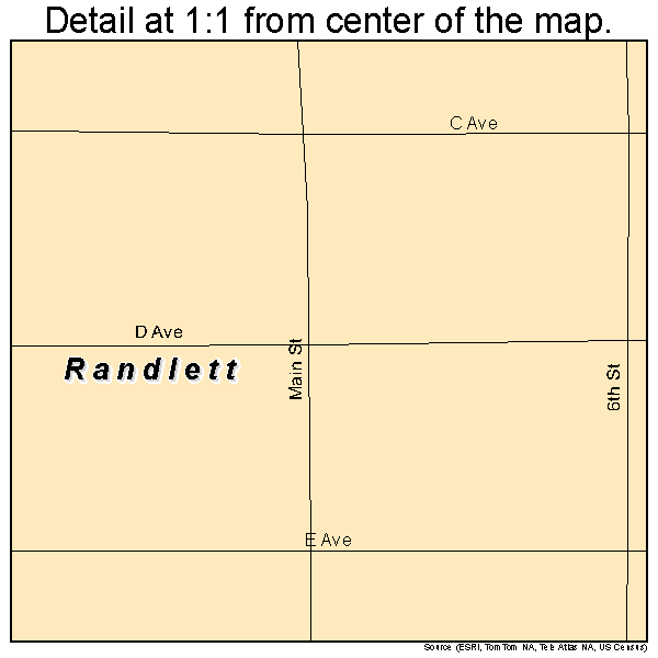 Randlett, Oklahoma road map detail