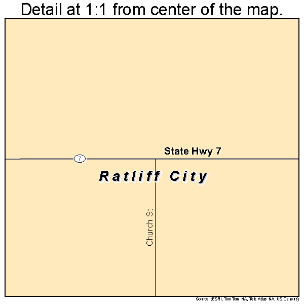 Ratliff City, Oklahoma road map detail