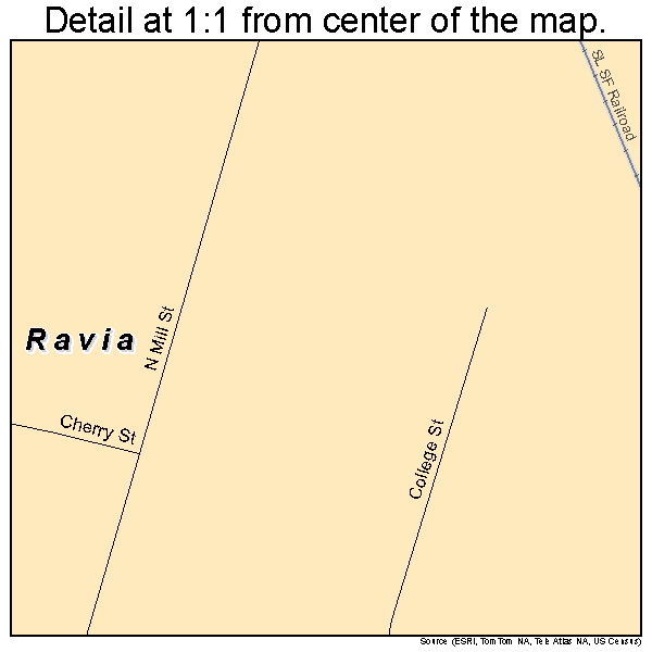 Ravia, Oklahoma road map detail