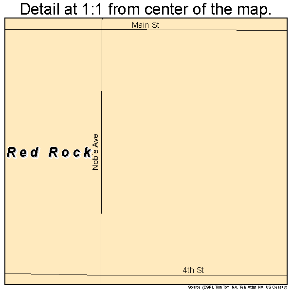 Red Rock, Oklahoma road map detail