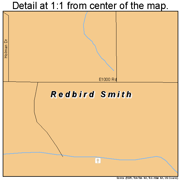 Redbird Smith, Oklahoma road map detail