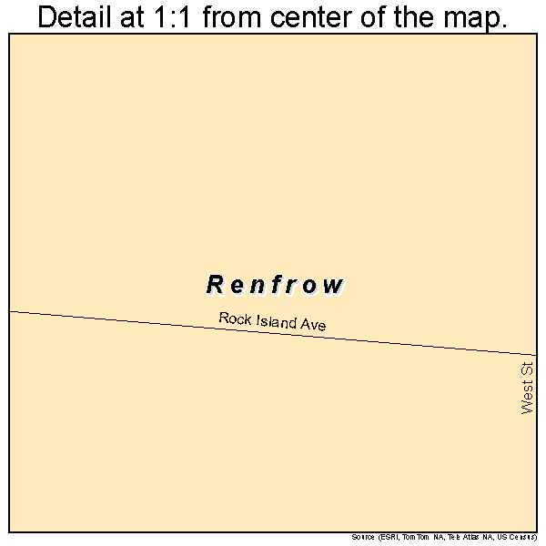 Renfrow, Oklahoma road map detail