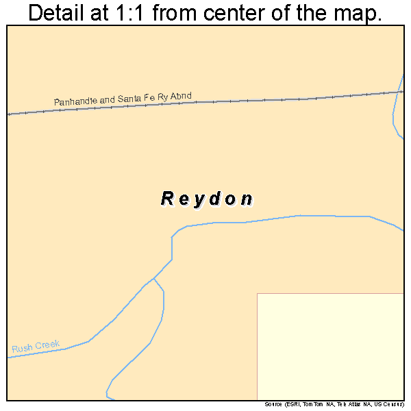 Reydon, Oklahoma road map detail