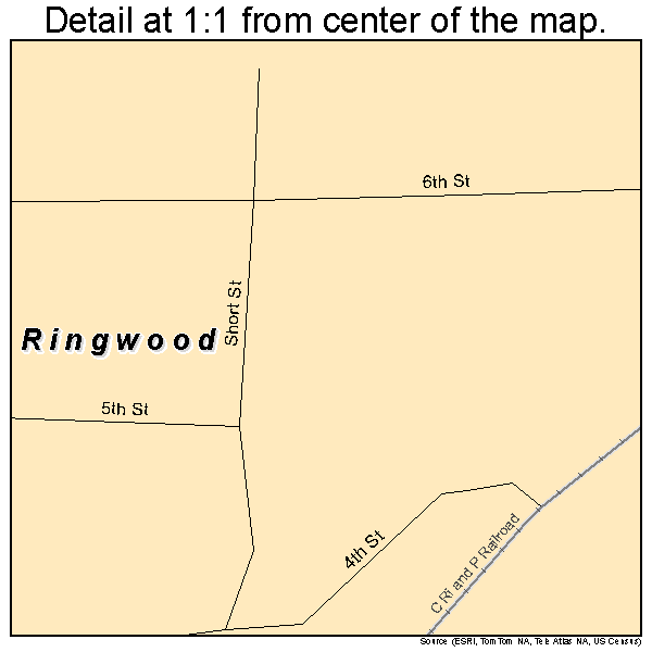 Ringwood, Oklahoma road map detail