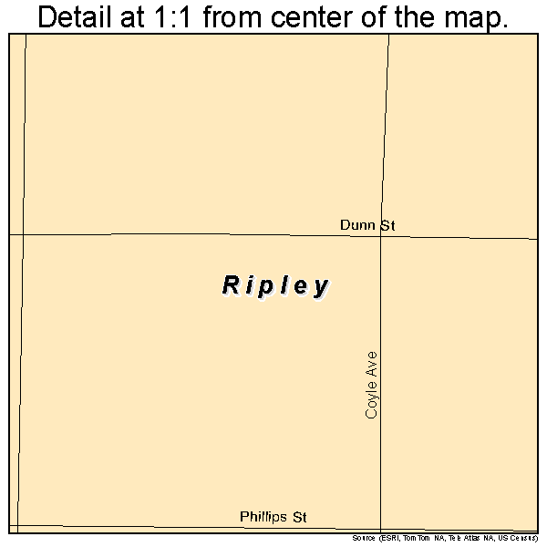 Ripley, Oklahoma road map detail