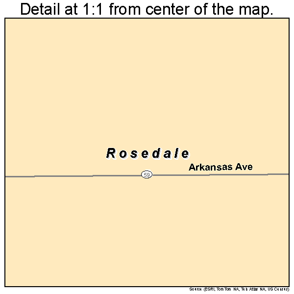 Rosedale, Oklahoma road map detail