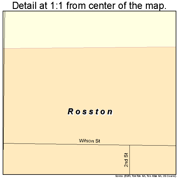 Rosston, Oklahoma road map detail