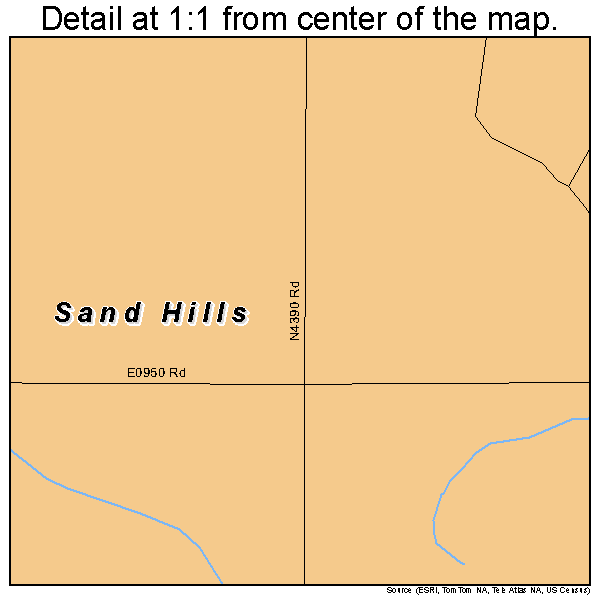 Sand Hills, Oklahoma road map detail